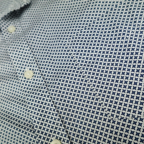 UNTUCKit Shirt Mens Extra Large White Blue Geometric Moreschi Regular Fit Casual - Picture 5 of 12